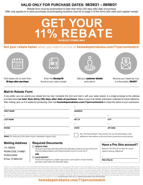 11 home depot rebate|home depot 11 per cent.